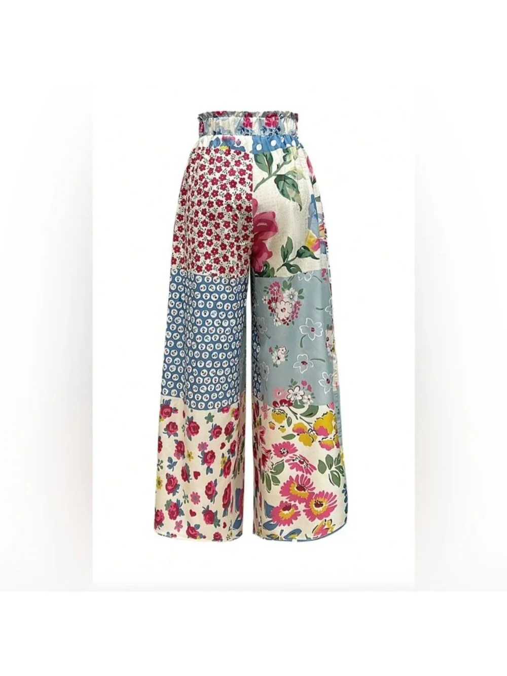 Boho Flowy Floral Wide Leg Pants - Picture 5 of 10